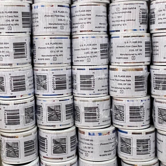 New 10 Rolls Authentic Forever 2024 US Flag Postage 1000 PRICE FIRM - Picture 1 of 2